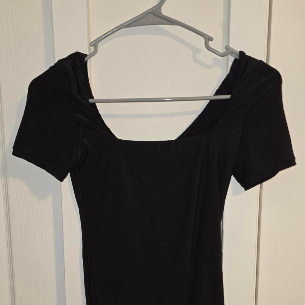 Aerie black square neck bodysuit in a S'